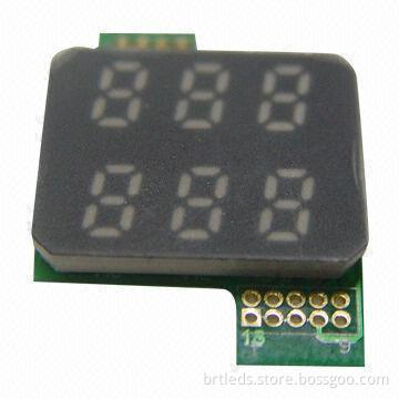 7-segment LED display, 0.2-inch red color six digit, common cathode, white segment and black face